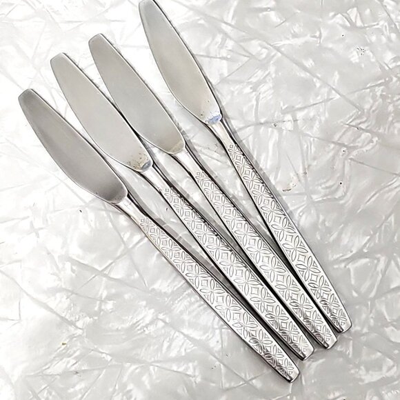 Noritake Allegro Table Knives 4pc 8" silverware flatware replacement MCM vtg - Picture 7 of 8